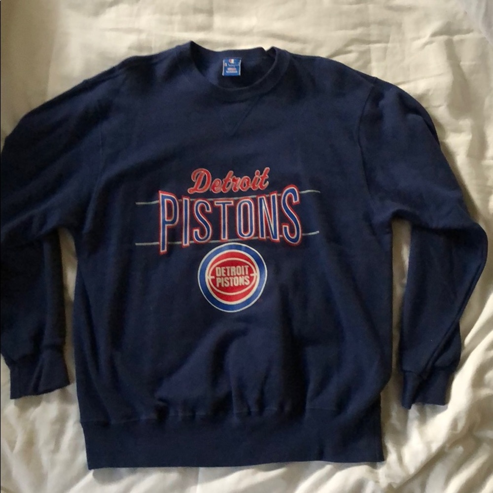 Detroit Pistons Vintage Navy Champion Crewneck